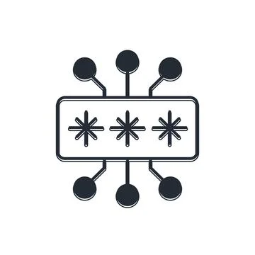 Black Cyber security icon isolated on white background. Closed padlock on d.. Stock Illustration