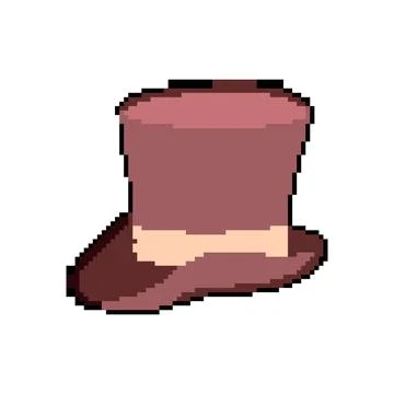 Black cylinder hat pixel art vector illustration Stock Illustration
