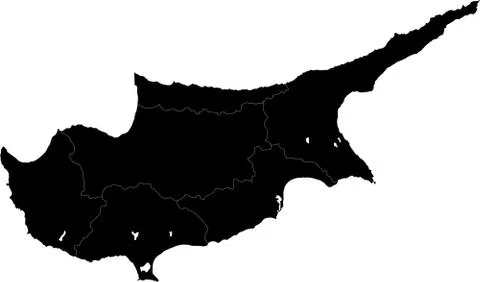 Black Cyprus map Stock Illustration