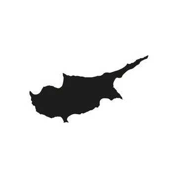 Black Cyprus map in one piece. Vector Stock Illustration