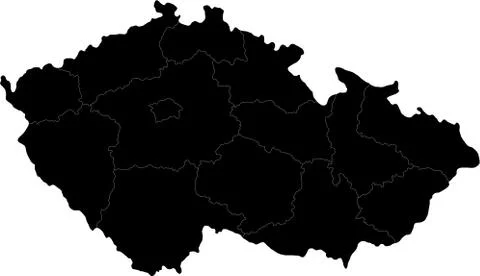 Black Czech Republic map Stock Illustration