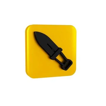 Black Dagger icon isolated on transparent background. Knife icon. Sword with  Stock Illustration