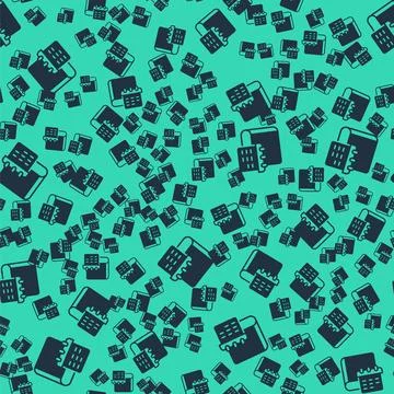 Black Daily paper notepad icon isolated seamless pattern on green background 스톡 일러스트