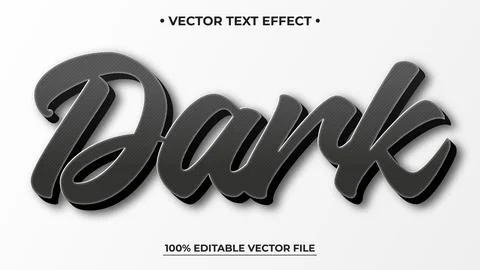 Black dark editable vector text effect suitable for the dark night theme Stock Illustration