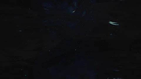 Black dark fluid liquid waves with floating stardust background. Видео 342024849