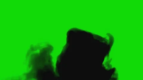 Black Dark Smoke with high density and turbulence on Green Screen. Stock Footage 246025645