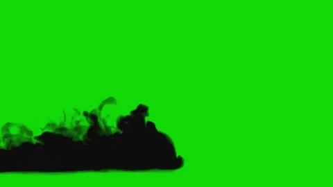 Black Dark Smoke with high density and turbulence on Green Screen. Stock Footage 246025649