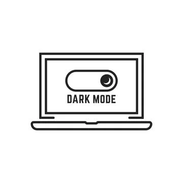 Black darkmode switch in linear laptop Stock Illustration