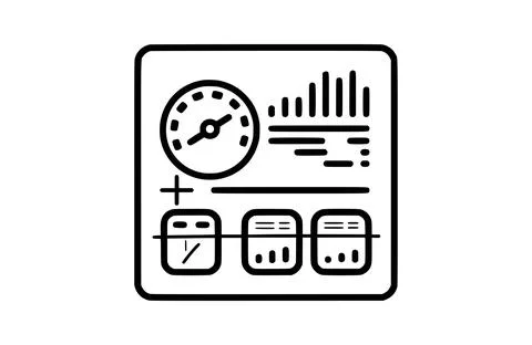 Black Dashboard icon isolated on white background. Beautiful Dashboard icon. Stock Illustration