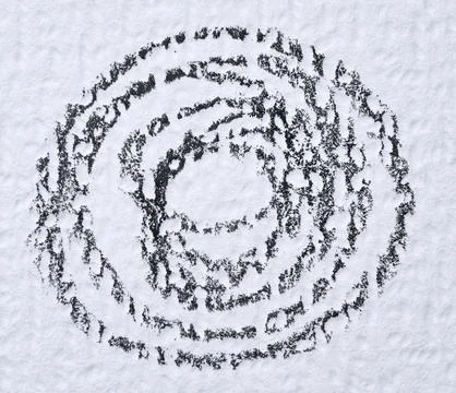 A black dashed circle drawn on a white sheet of paper Stock Photos