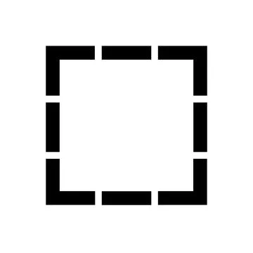 Black dashed square border frame isolated on transparent background Stock Illustration
