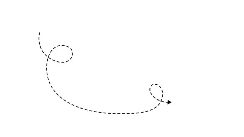 Black dashed tracing a directional path animation isolated on white background Stock Footage 321750890