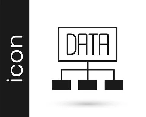 Black Data analysis icon isolated on white background. Business data analysis Illustrazione stock