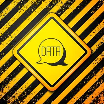 Black Data analysis icon isolated on yellow background. Business data analysis Stock Illustration
