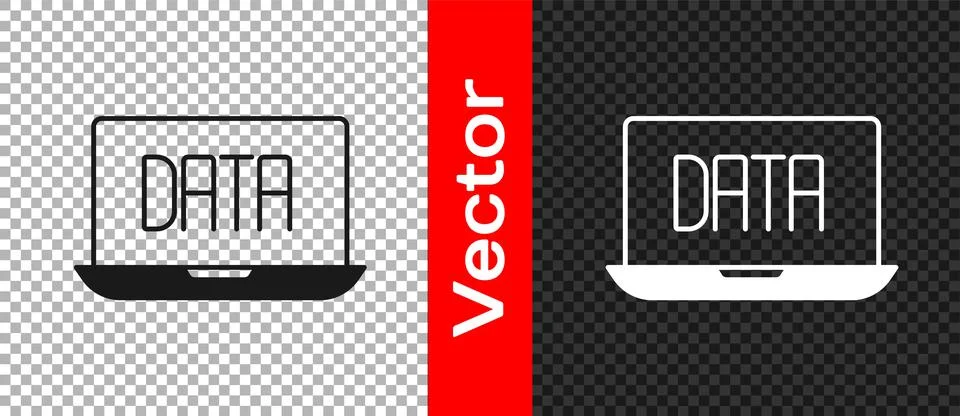Black Data analysis icon isolated on transparent background. Business data an Stock Illustration