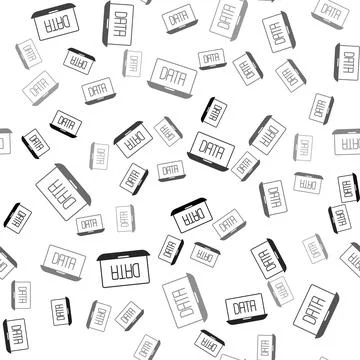 Black Data analysis icon isolated seamless pattern on white background. Business Stock Illustration