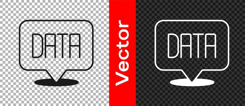 Black Data analysis icon isolated on transparent background. Business data Stock Illustration