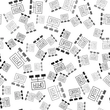 Black Data analysis icon isolated seamless pattern on white background. Business Stock Illustration