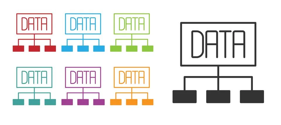 Black Data analysis icon isolated on white background. Business data analys.. Stock Illustration