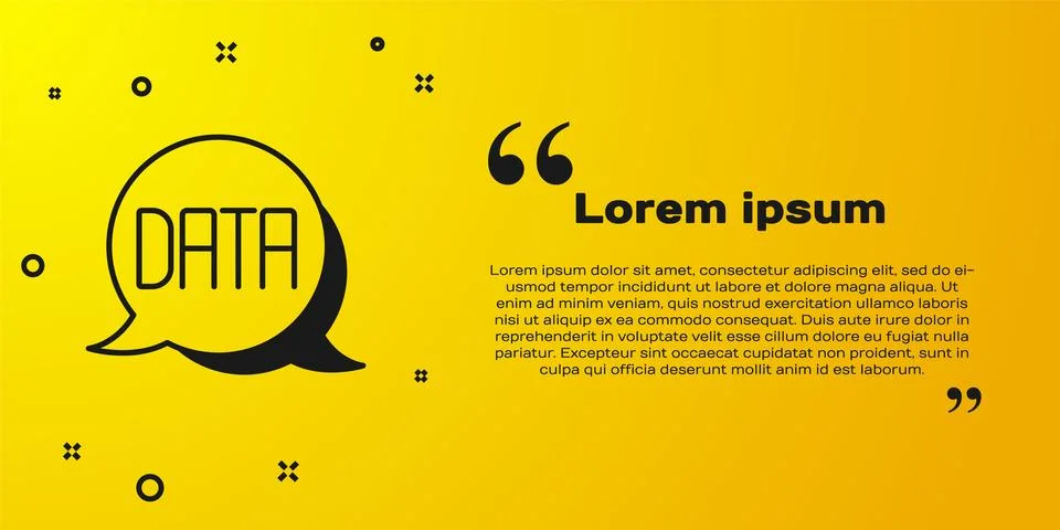 Black Data analysis icon isolated on yellow background. Business data analy.. Stock Illustration