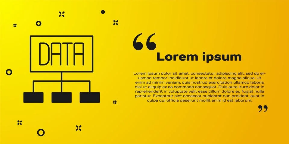 Black Data analysis icon isolated on yellow background. Business data analy.. Stock Illustration