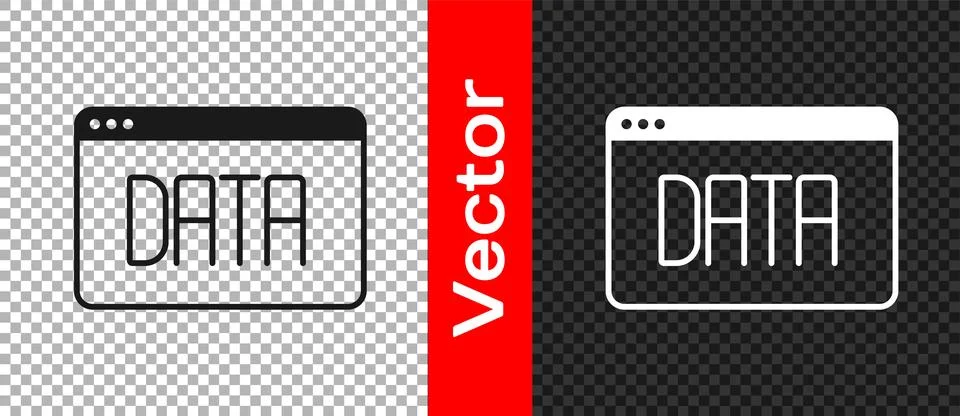 Black Data analysis icon isolated on transparent background. Business data .. Illustrazione stock