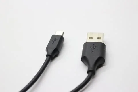 Black data cable Stock Photos