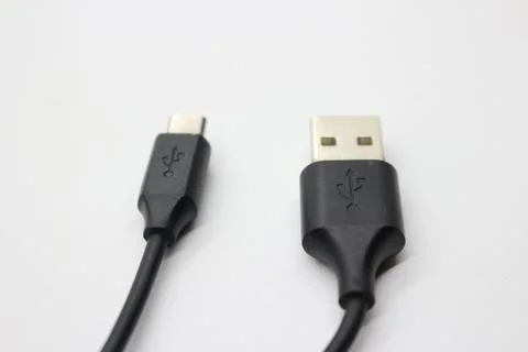 Black data cable Stock Photos