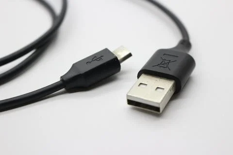 Black data cable Stock Photos