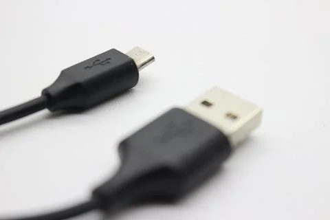 Black data cable Stock Photos