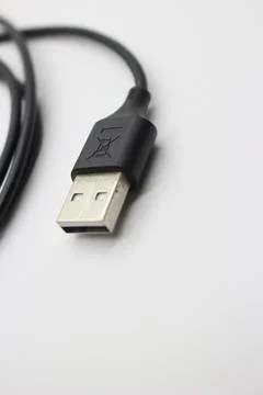 Black data cable Stock Photos