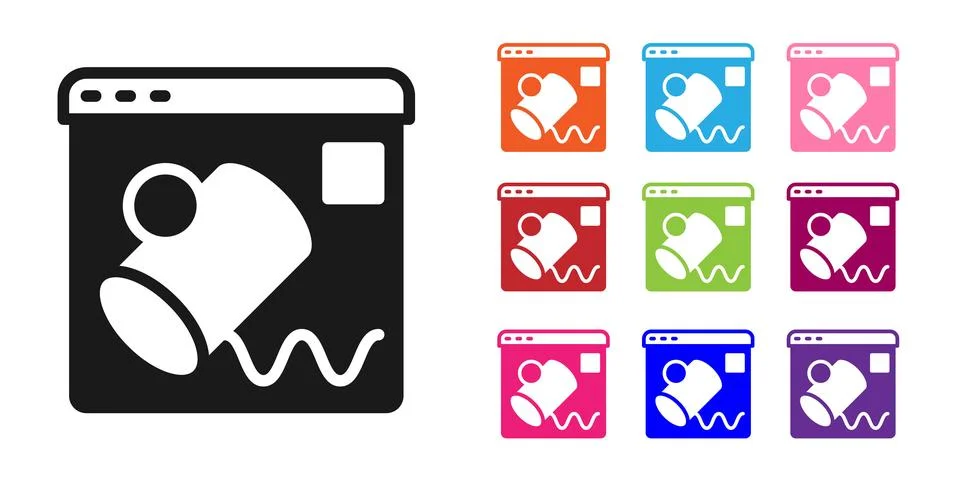 Black Data visualisation icon isolated on white background. Set icons color.. Illustrazione stock