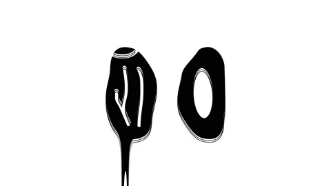 Black Date fruit icon isolated on white background. 4K Video motion graphic Stock Footage 233962145