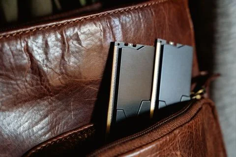 Black DDR5 RAM memory modules Stock Photos