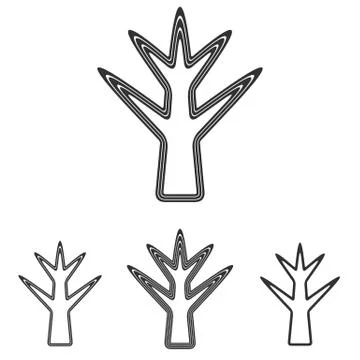 Black dead tree logo design set Ilustração Stock