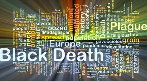 Black Death background concept glowing Stock Illustration