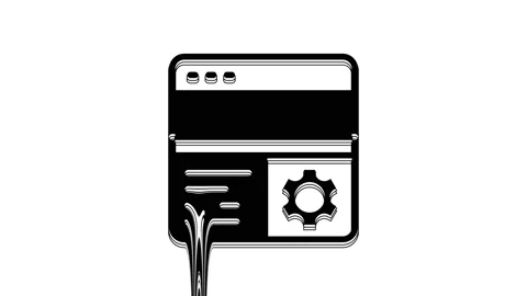 Black Debugging icon isolated on white background. Debugging tool. Magnifying Stock Footage 233969228