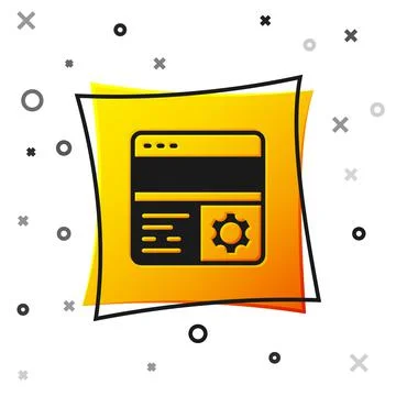 Black Debugging icon isolated on white background. Debugging tool. Magnifying Stock Illustration