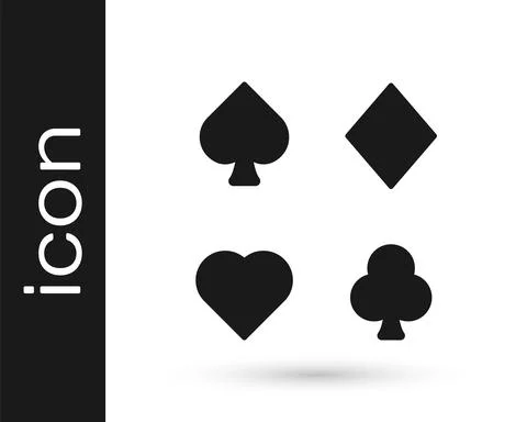 Black Deck of playing cards icon isolated on white background. Casino gambling Illustration