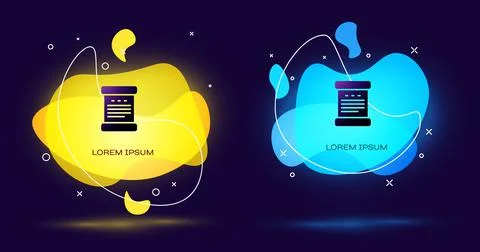 Black Declaration of independence icon isolated on black background. Abstract 스톡 일러스트