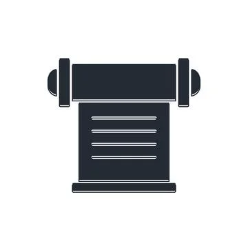 Black Decree, paper, parchment, scroll icon icon isolated on white backgrou.. Illustrazione stock