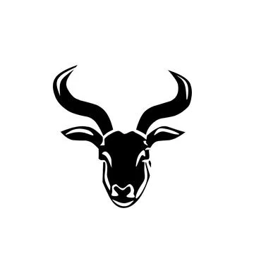 Black deer animal head vector illustration logo Stock Illustration