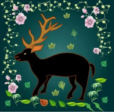 Black Deer Stock Illustration