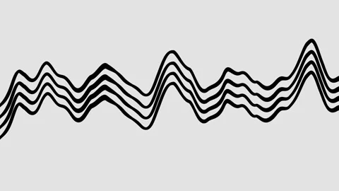 Black deforming stripes moving on white background. 3d render looped animation Stock Footage 311720876