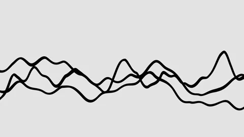 Black deforming stripes moving on white background. 3d render looped animation Stock Footage 311720877