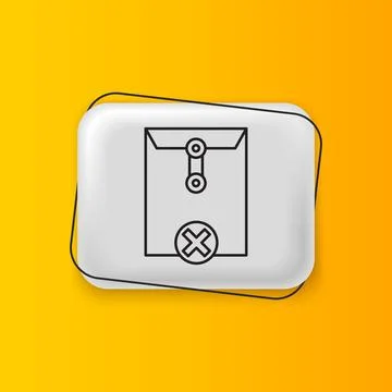Black Delete envelope icon isolated on yellow background. Delete or error l.. 스톡 일러스트