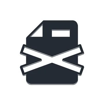 Black Delete file document icon isolated on white background. Rejected docu.. Stock Illustration