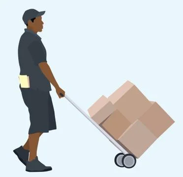 Black Delivery Guy Stock Illustration