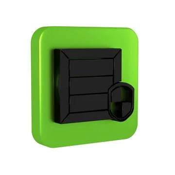 Black Delivery pack security with shield icon isolated on transparent backg.. イラスト素材