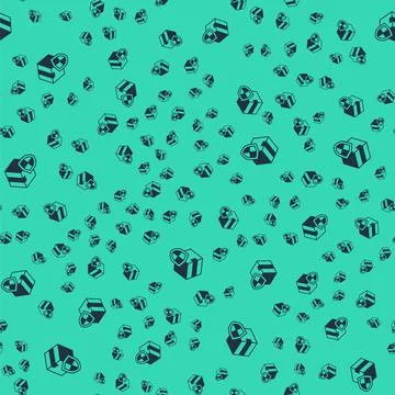 Black Delivery security with shield icon isolated seamless pattern on green 스톡 일러스트